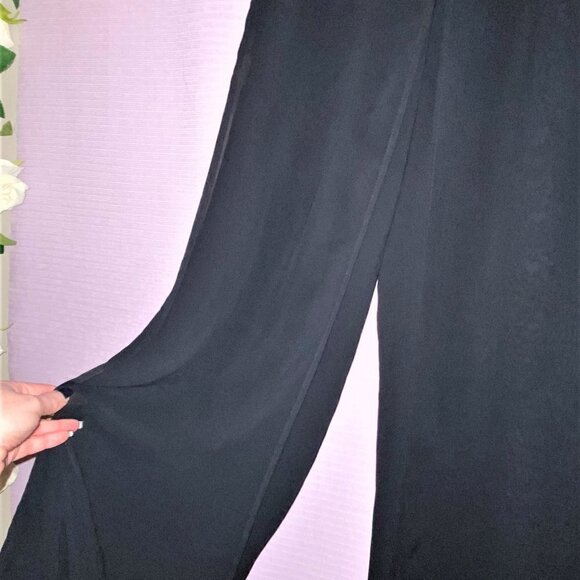 New Without Tags TADASHI Sheer Lined Black Gaucho Pants Size 2 - Picture 11 of 12